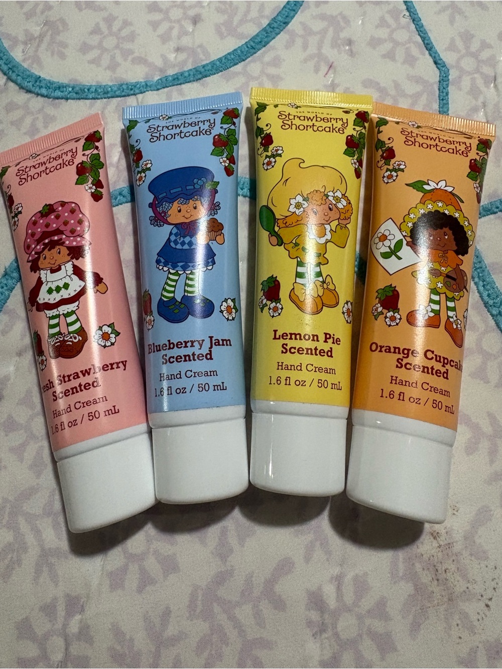 Strawberry Shortcake Scented Hand Cream Set - Pink, Blue, Yellow, Orange